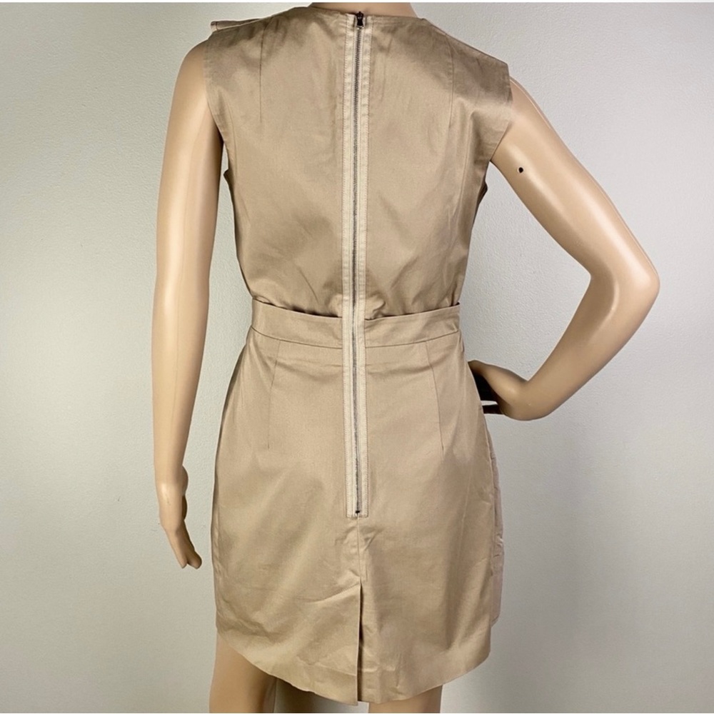 CARVEN TAUPE RUFFLED MINI DRESS - Picture 7 of 8